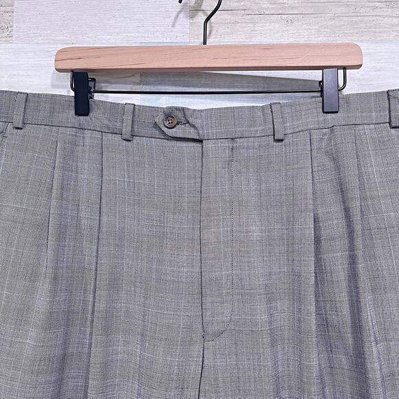 RRL Ralph Lauren Wool Glen Check Suit Gray 2 Button Mens 46R x Pleated Pants - Picture 8 of 12